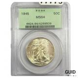 1945 Walking Liberty Half Dollar PCGS MS64