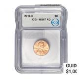 2010-D Lincoln Shield 1C ICG MS67 RD