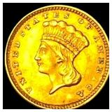 1857 Gold $1 Indian Head Type 3 CHOICE AU