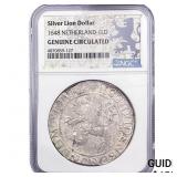1648 Silver Lion $1 NGC GenuineCirculated