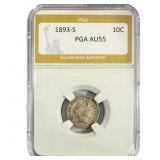 1893-S Barber Dime PGA AU55