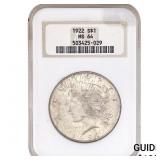 1922 Silver Peace Dollar NGC MS64
