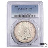 1885 Morgan Silver Dollar PCGS MS63 PL