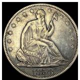 1858 Seated Liberty Half Dollar CLOSELY  UNCIRCUL
