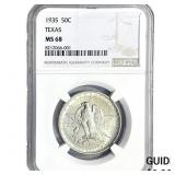1935 Texas Half Dollar NGC MS68