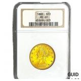 1882 $10 Gold Eagle NGC MS60