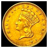 1857 Gold $1 Indian Head Type 3 CHOICE AU