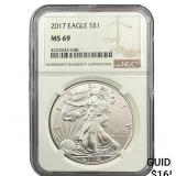 2017 Silver Eagle NGC MS69