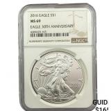 2016 Silver Eagle NGC MS69
