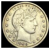1899 Silver Barber Quarter HIGH GRADE