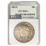 1922-S Silver Peace Dollar PCI MS64+