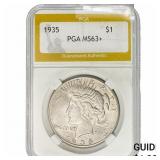 1935 Silver Peace Dollar PGA MS63+