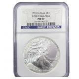 2010 Silver Eagle NGC MS69