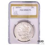 1879-S Morgan Silver Dollar PGA MS65 PL