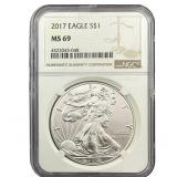 2017 Silver Eagle NGC MS69