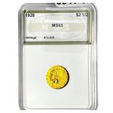 1928 $2.50 Gold Quarter Eagle NGS MS65