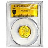 1881 $5 Gold Half Eagle PCGS MS63+ Fairmont Collec