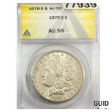 1878-S Morgan Silver Dollar ANACS AU55