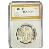 1936-D Walking Liberty Half Dollar PGA MS64