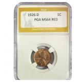 1926-D Wheat Cent PGA MS64 Red