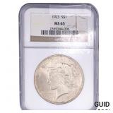 1923 Silver Peace Dollar NGC MS65