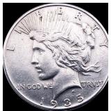 1935 Silver Peace Dollar CLOSELY UNCIRCULATED
