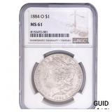1884-O Morgan Silver Dollar NGC MS61