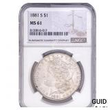 1881-S Morgan Silver Dollar NGC MS61