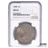 1898 Morgan Silver Dollar NGC MS62
