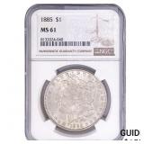 1885 Morgan Silver Dollar NGC MS61