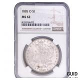1885-O Morgan Silver Dollar NGC MS62