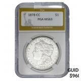 1878-CC Morgan Silver Dollar PGA MS63