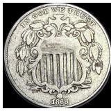 1868-O Shield Nickel LIGHTLY CIRCULATED