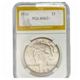 1934 Morgan Silver Dollar PGA MS63+