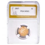 1867 Indian Head Cent PGA MS61