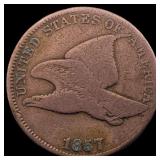 1857 Copper-Nickel Flying Eagle Cent LIGHTLY CIRCU