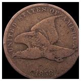 1858 Copper-Nickel Flying Eagle Cent LIGHTLY CIRCU