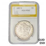 1887-S Morgan Silver Dollar PGA MS62