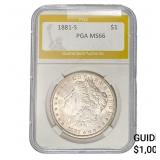 1881-S Morgan Silver Dollar PGA MS66