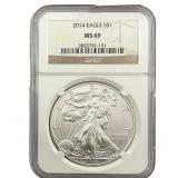 2014 Silver Eagle NGC MS69