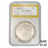 1884-CC Morgan Silver Dollar PGA MS65