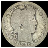1896-O Silver Barber Quarter NICELY  CIRCULATED