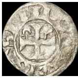 1100s Crusades France Anjou Silver Denier NEARLY U
