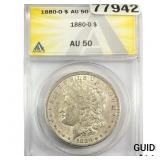 1880-O Morgan Silver Dollar ANACS AU50