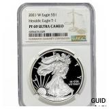 2021-W Silver Eagle NGC PF69 UC Heraldic Eagle T-1