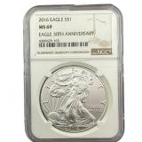2016 Silver Eagle NGC MS69