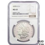 1878-S Morgan Silver Dollar NGC MS63