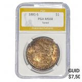 1881-S Morgan Silver Dollar PGA MS68 Toned