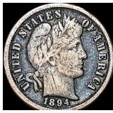 1894 Silver Barber Dime NICELY CIRCULATED
