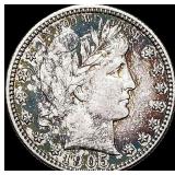 1905-S Silver Barber Quarter CLOSELY UNCIRCULATED